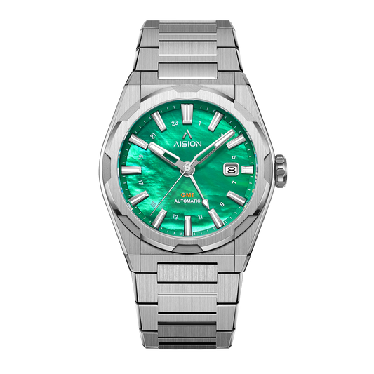 HANG GMT - 綠色貝母錶面