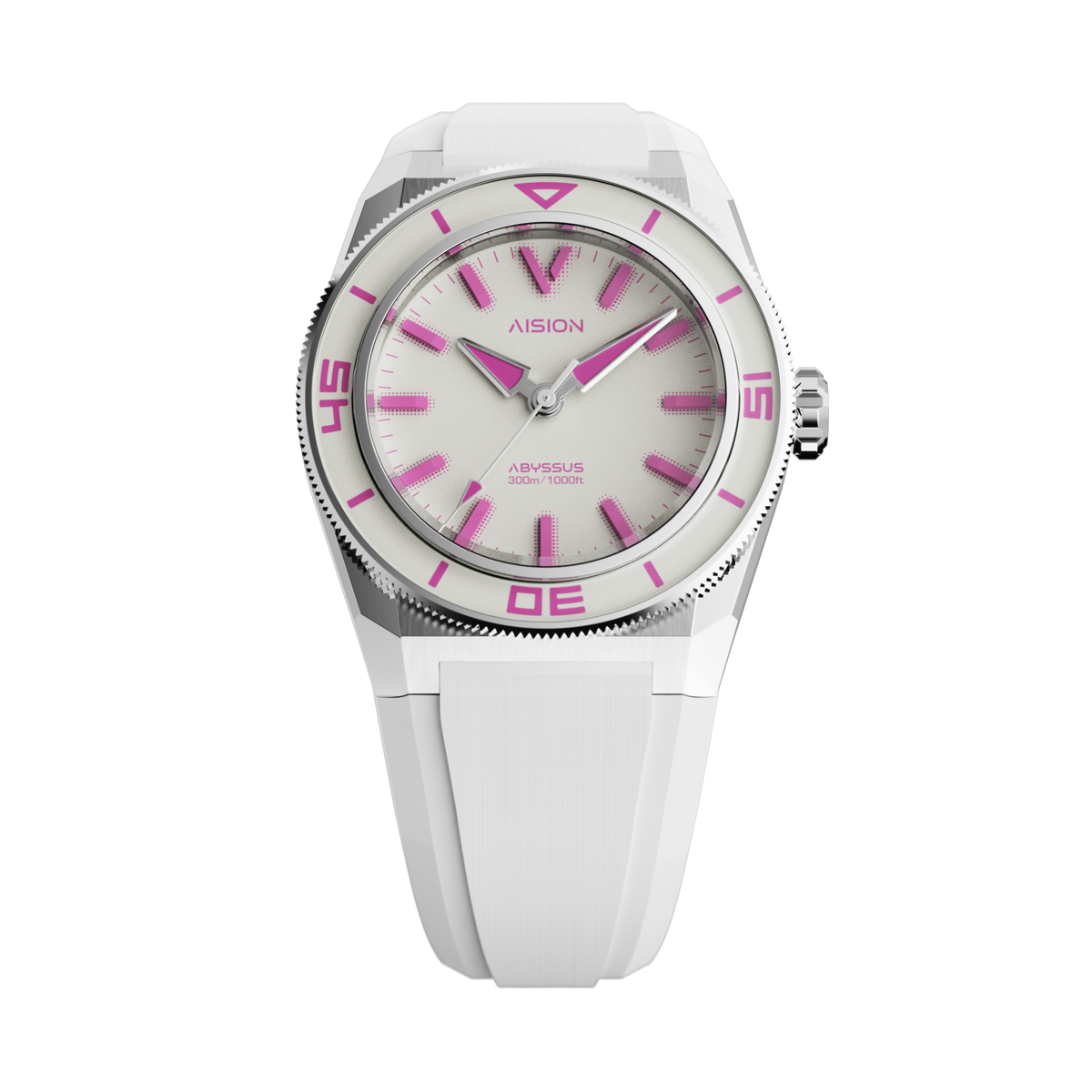 HANG ABYSSUS - Full Lume Dial Coral Pink - FKM Strap