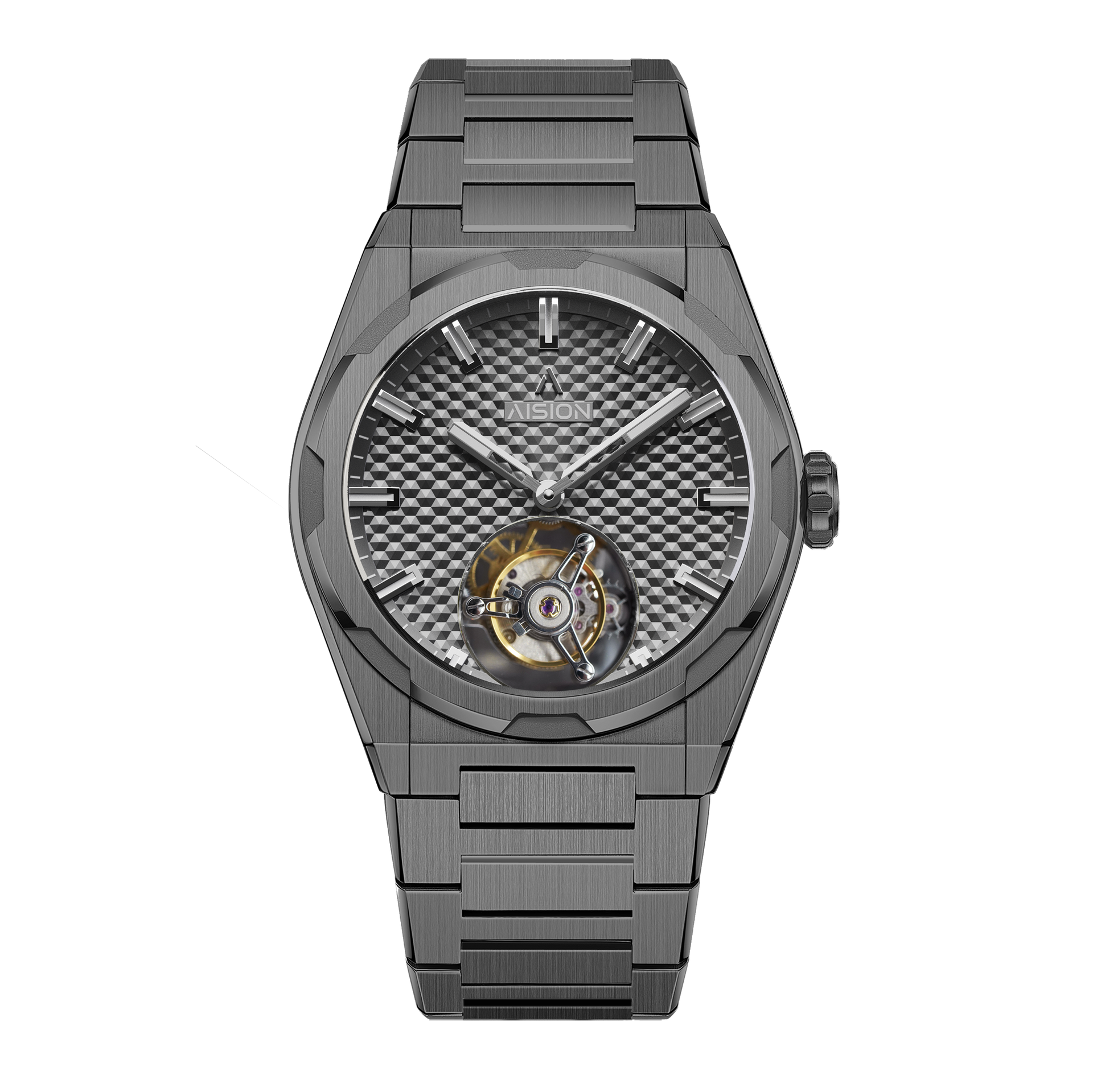 Tourbillon - Hexagonal Pyramid Seamless Dial - Gunmetal
