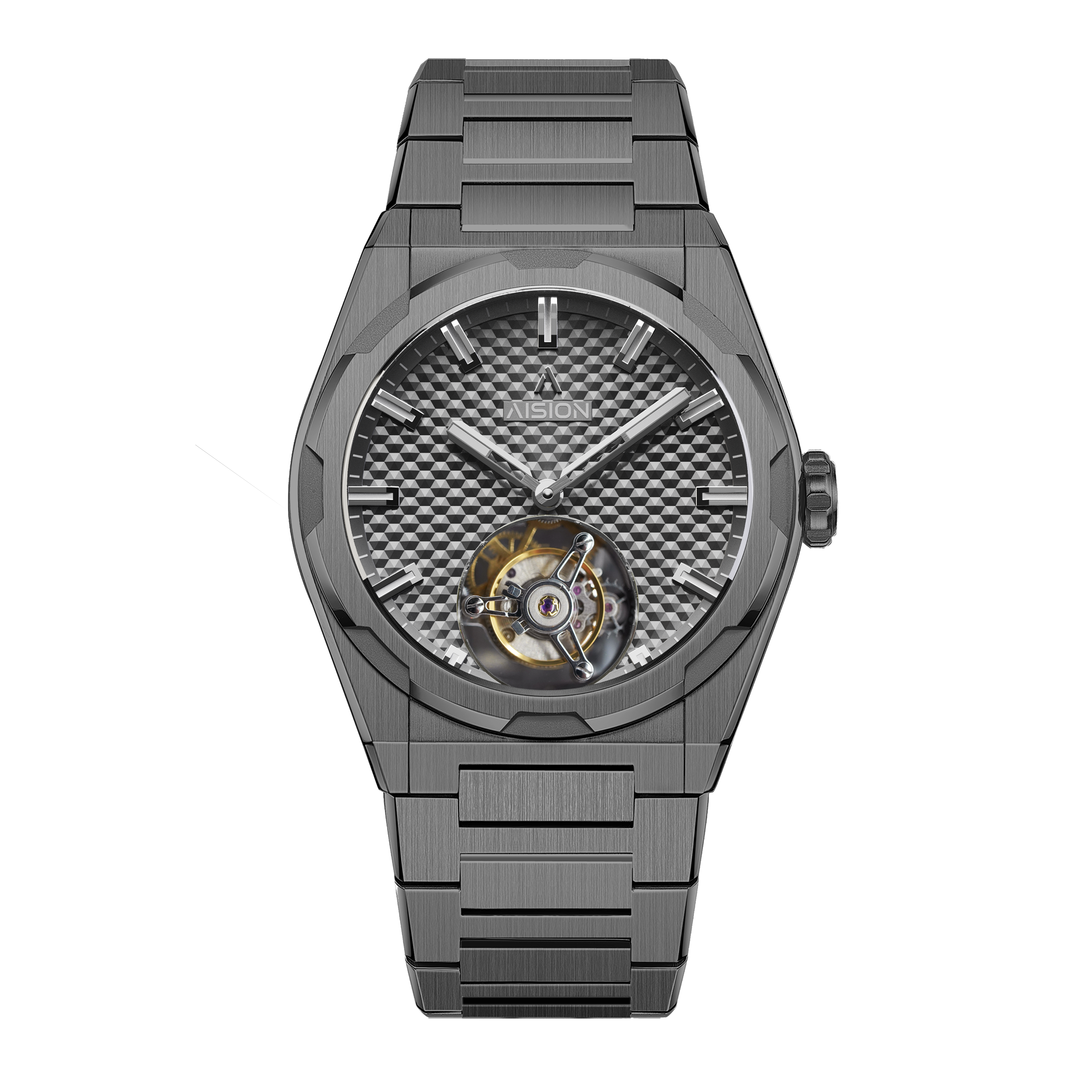 Tourbillon - Hexagonal Pyramid Seamless Dial - Gunmetal