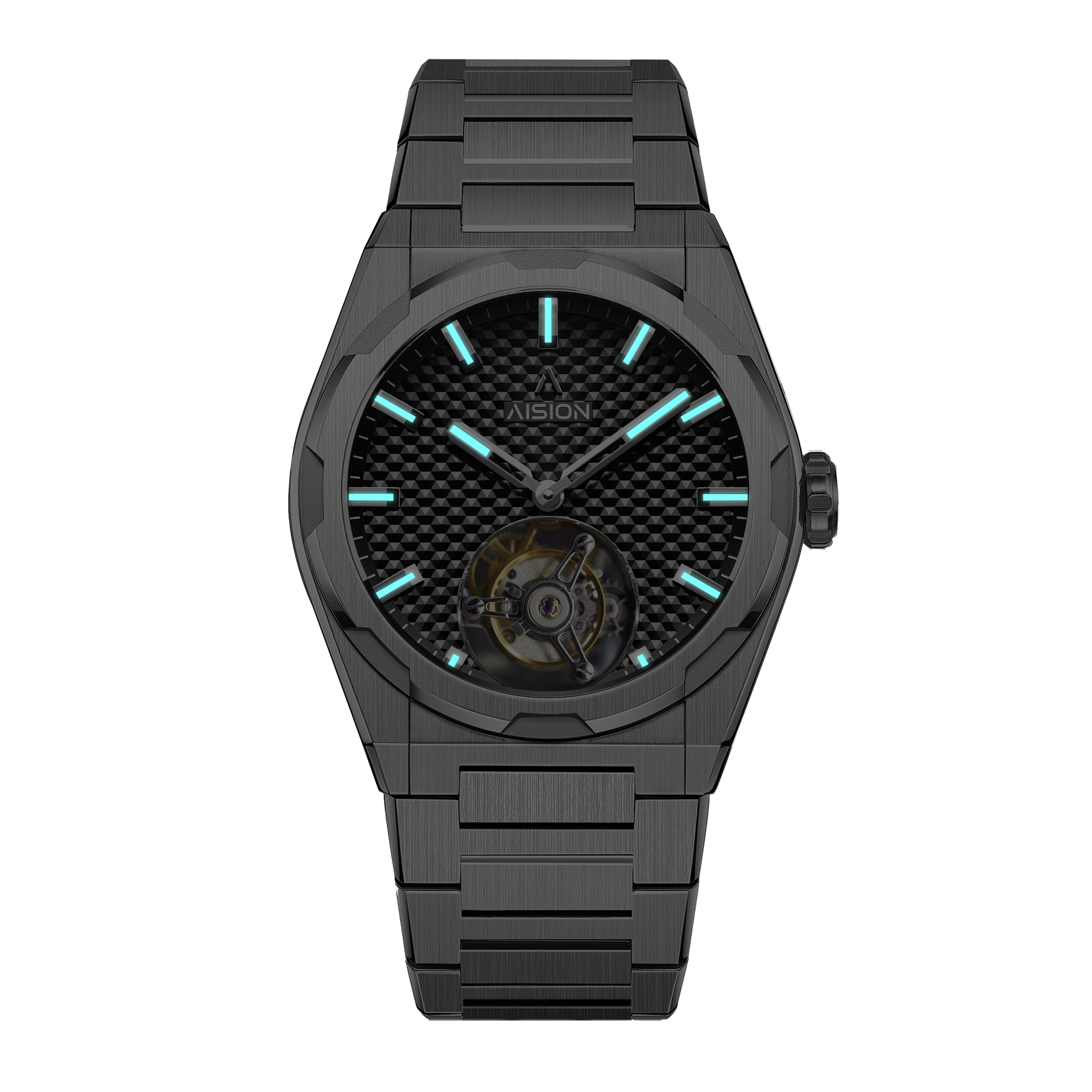 Tourbillon - Hexagonal Pyramid Seamless Dial - Black