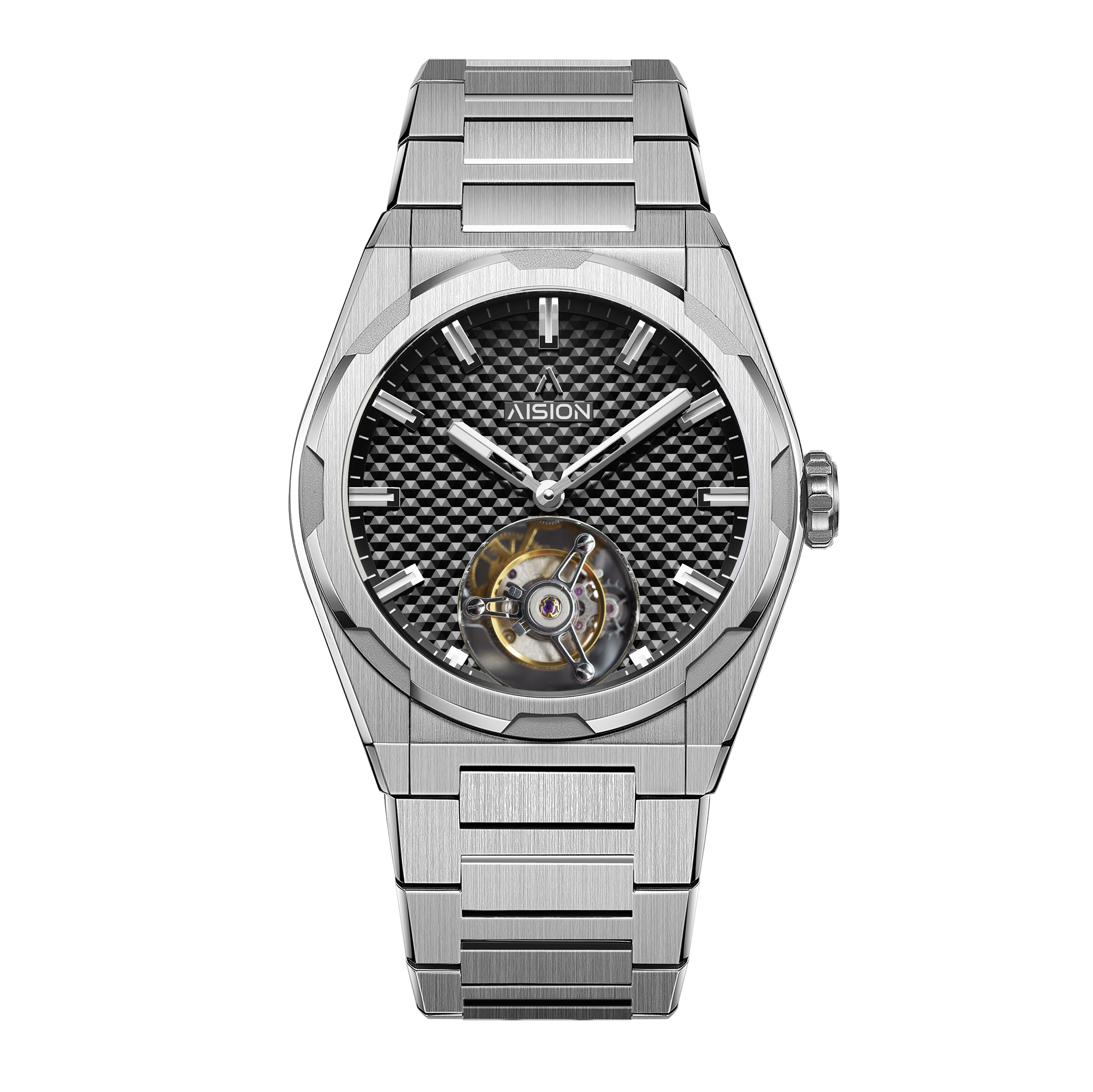 Tourbillon - Hexagonal Pyramid Seamless Dial - Black