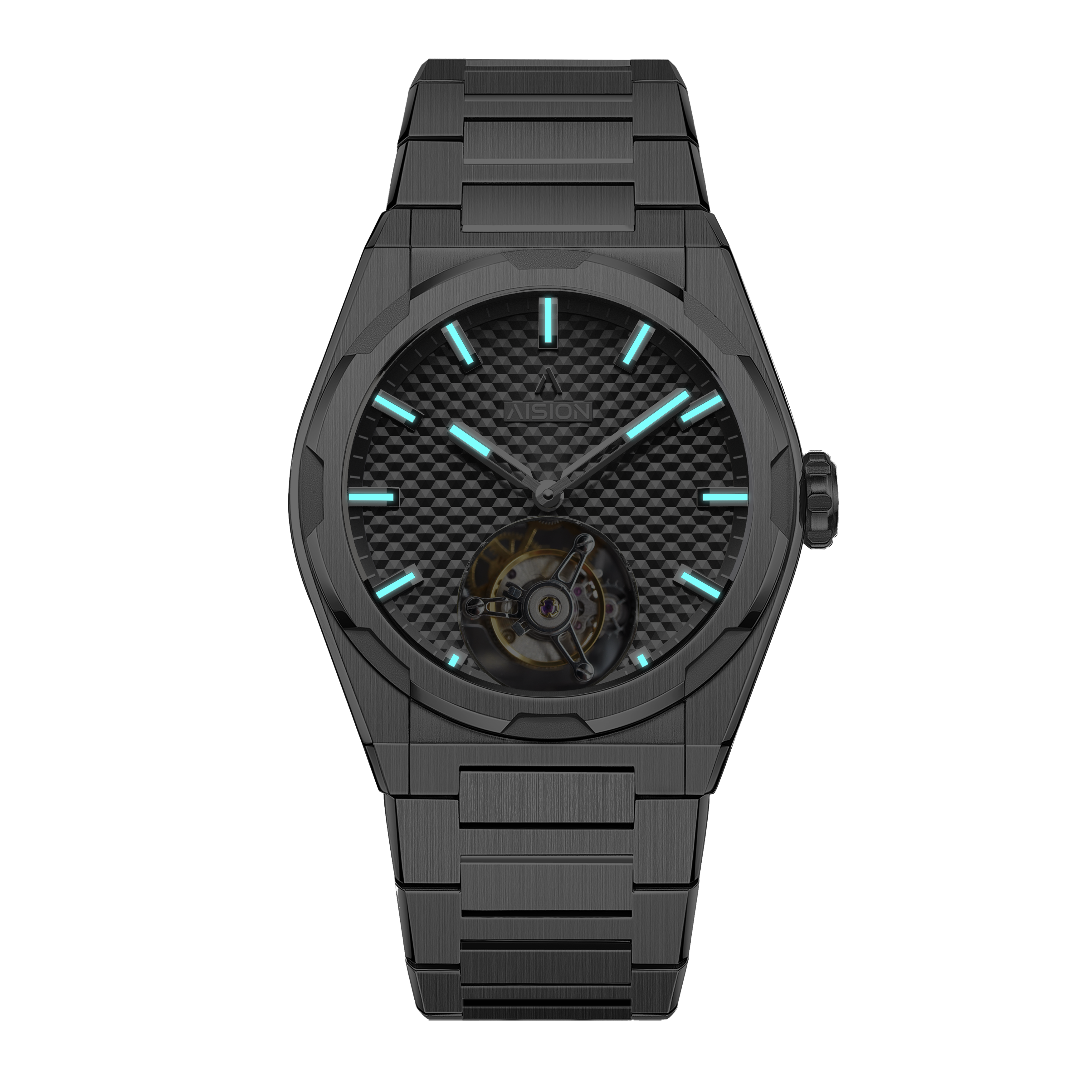 Tourbillon - Hexagonal Pyramid Seamless Dial - Gunmetal