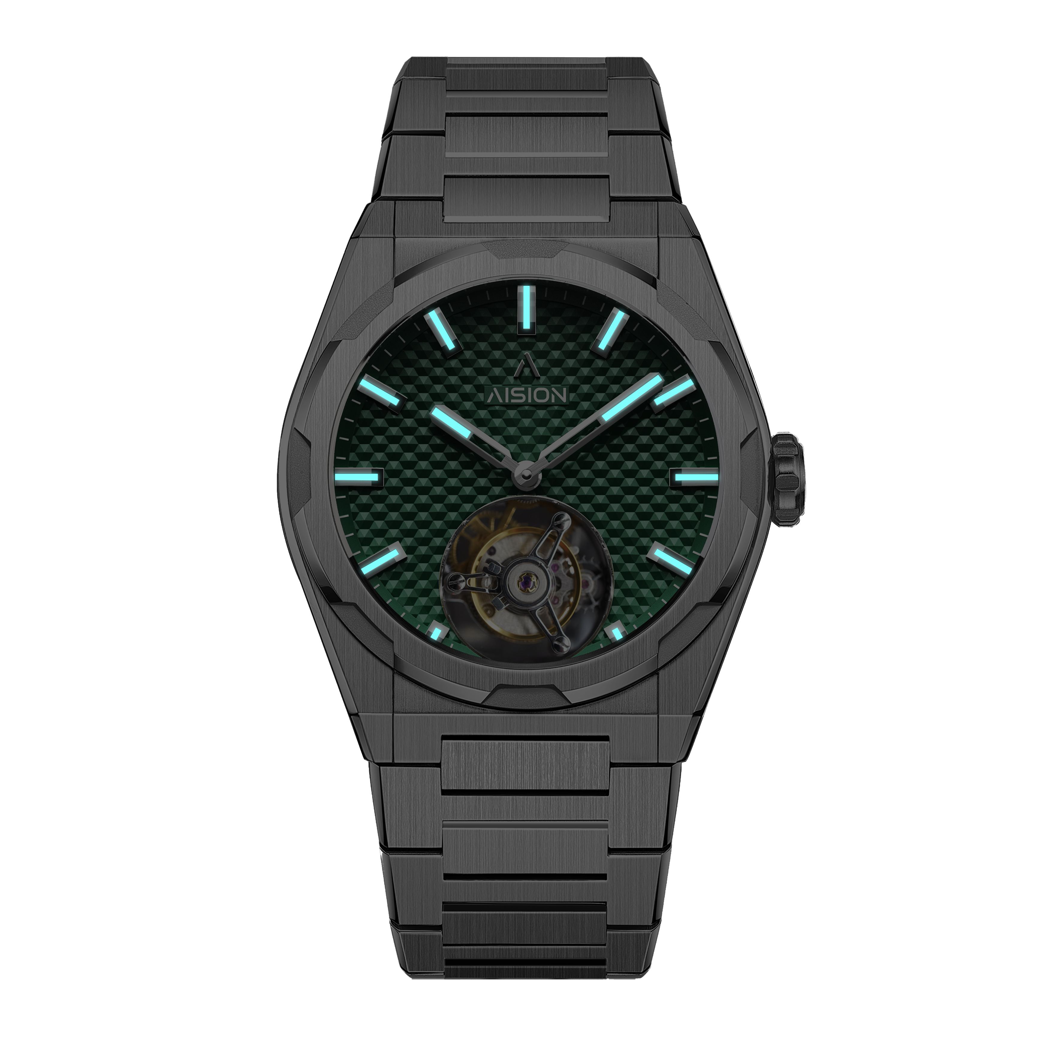 Tourbillon - Hexagonal Pyramid Seamless Dial - Green