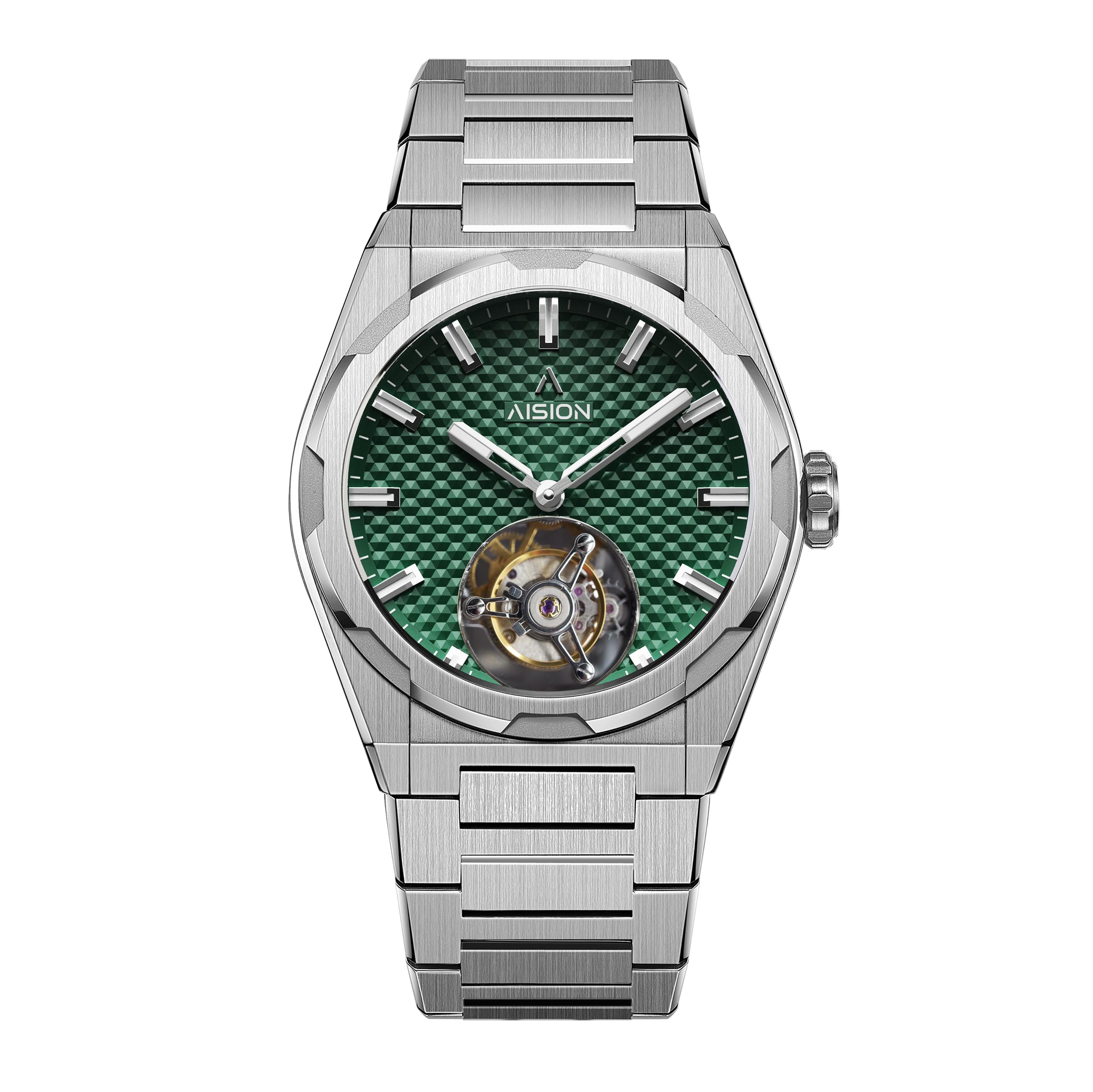 Tourbillon - Hexagonal Pyramid Seamless Dial - Green