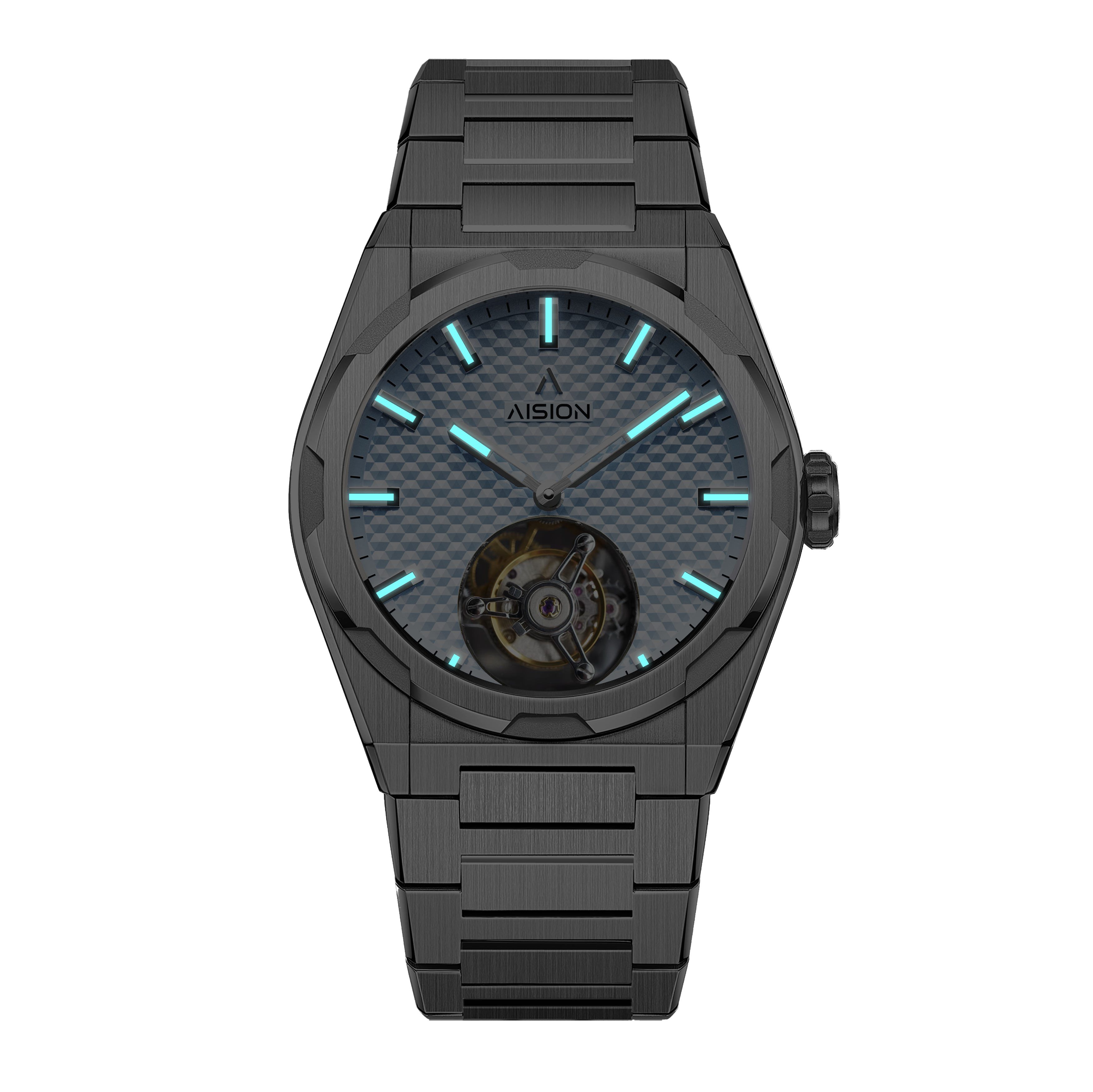 Tourbillon - Hexagonal Pyramid Seamless Dial - Ice Blue