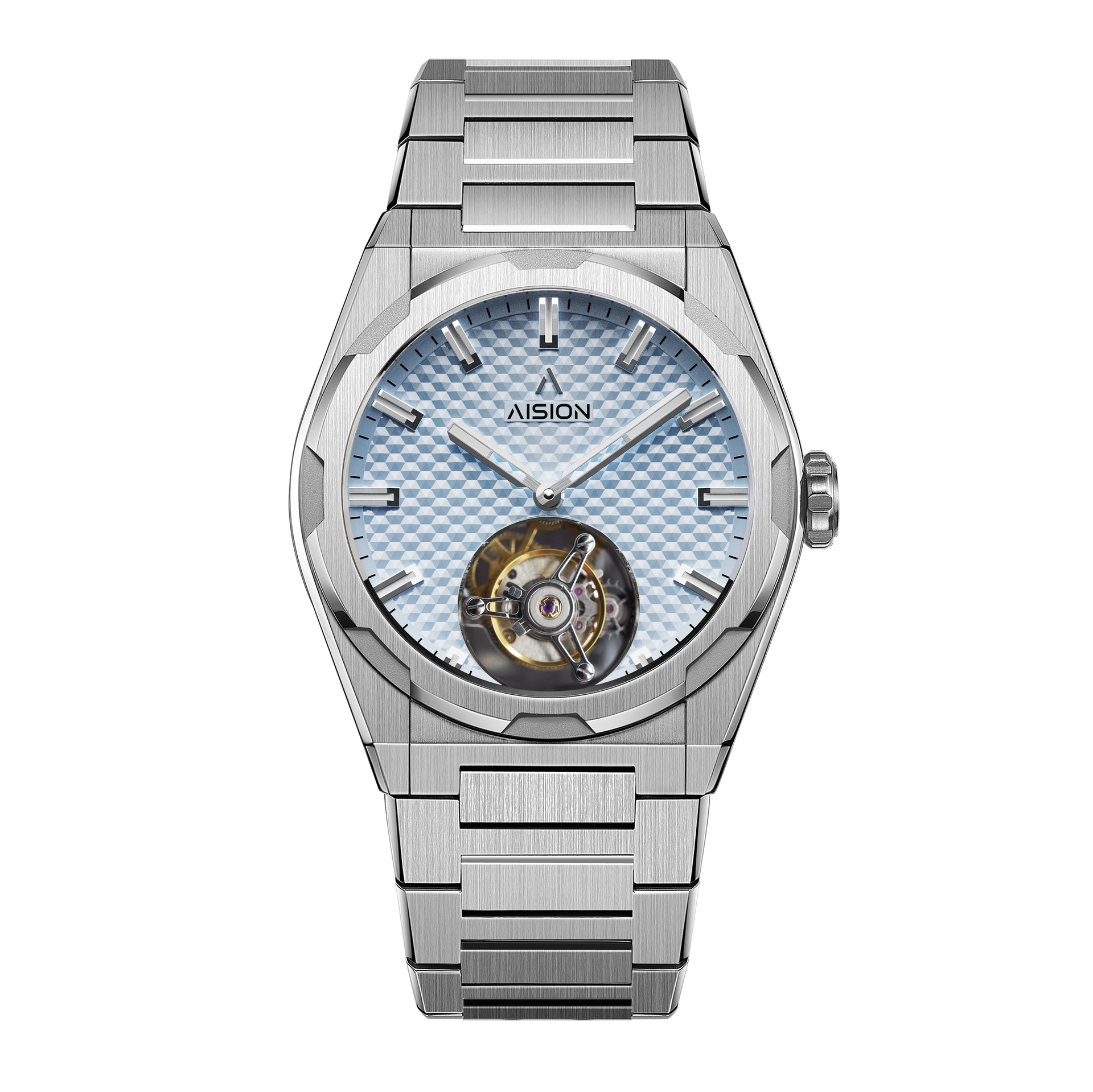 Tourbillon - Hexagonal Pyramid Seamless Dial - Ice Blue