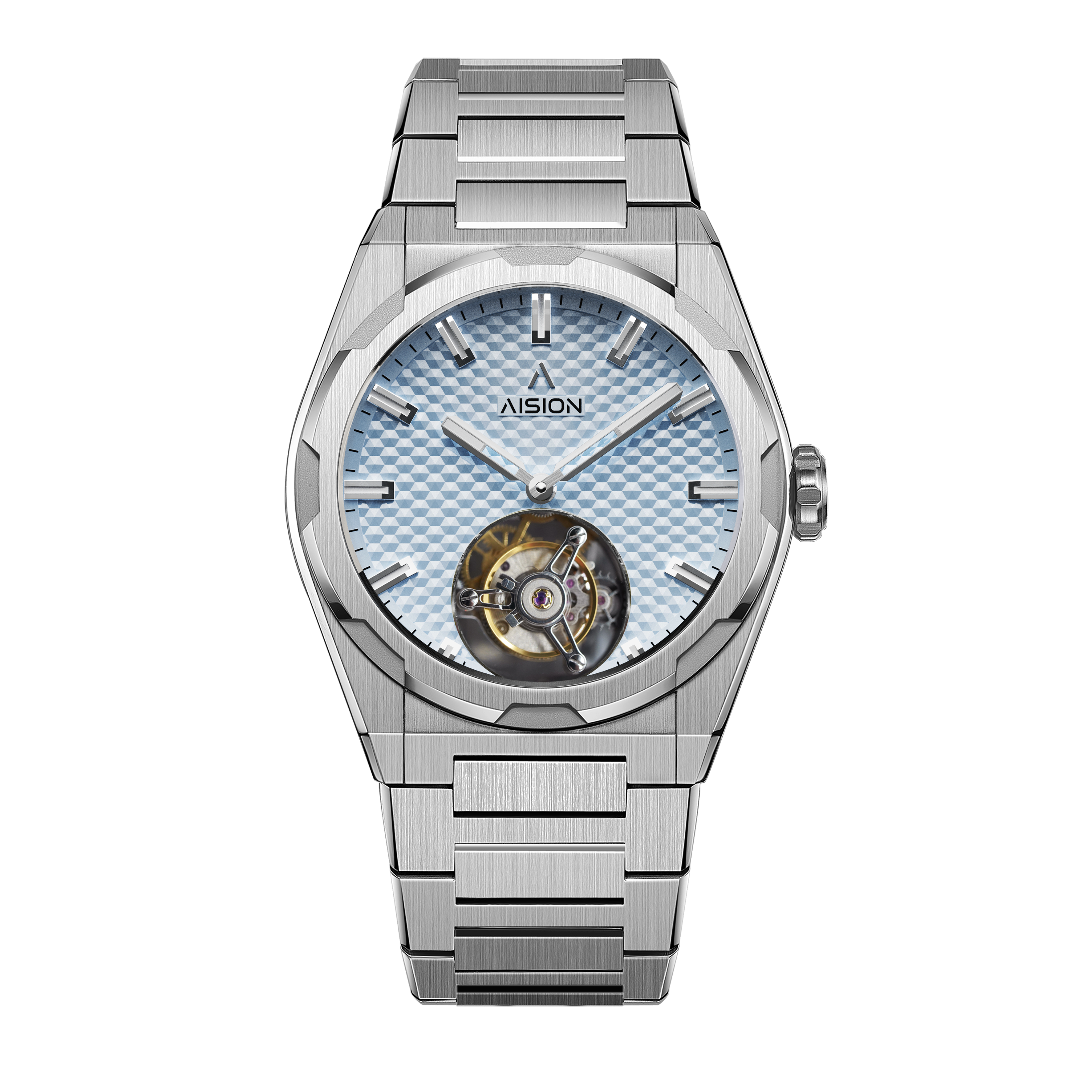 Tourbillon - Hexagonal Pyramid Seamless Dial - Ice Blue