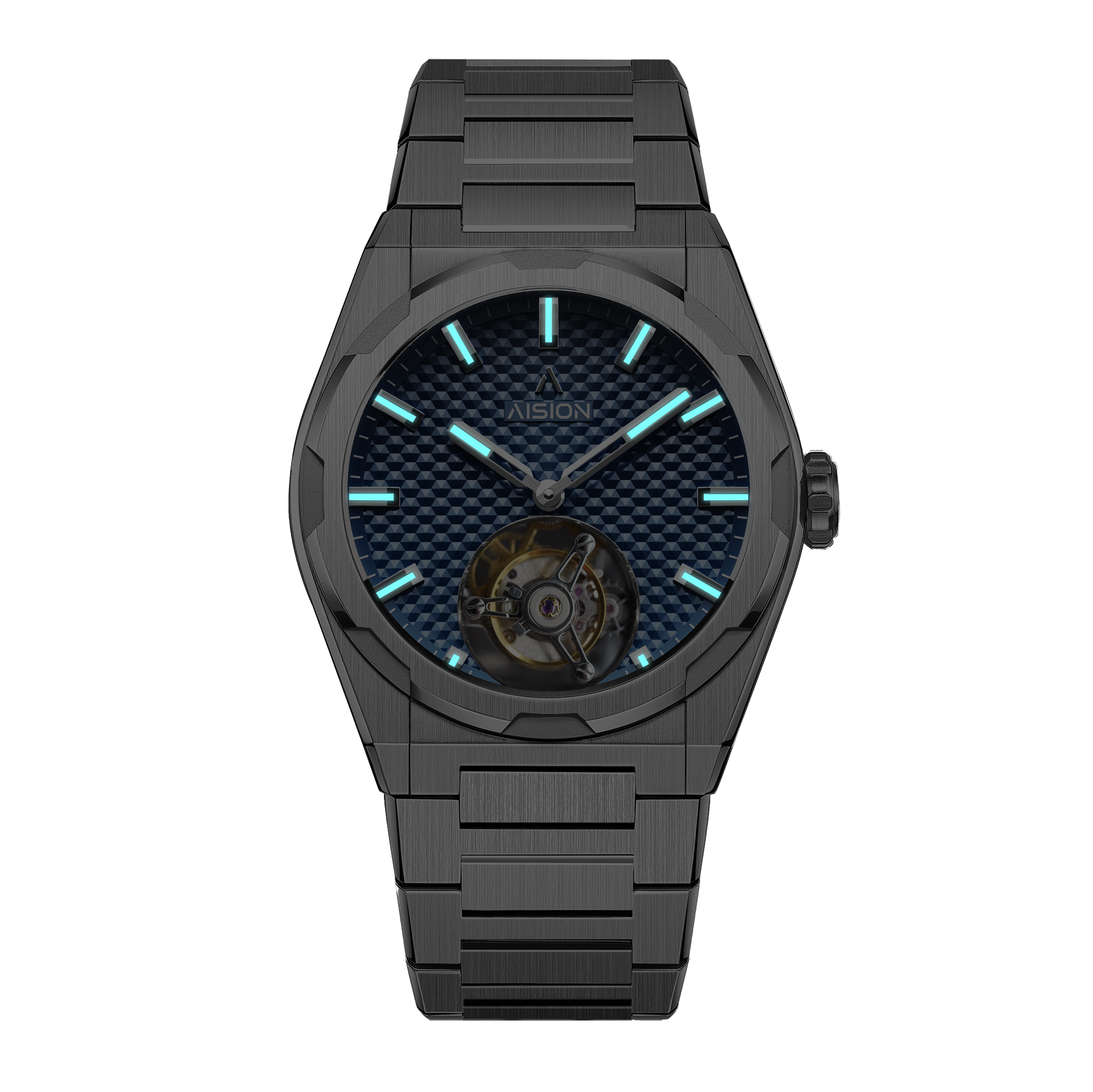 Tourbillon - Hexagonal Pyramid Seamless Dial - Blue