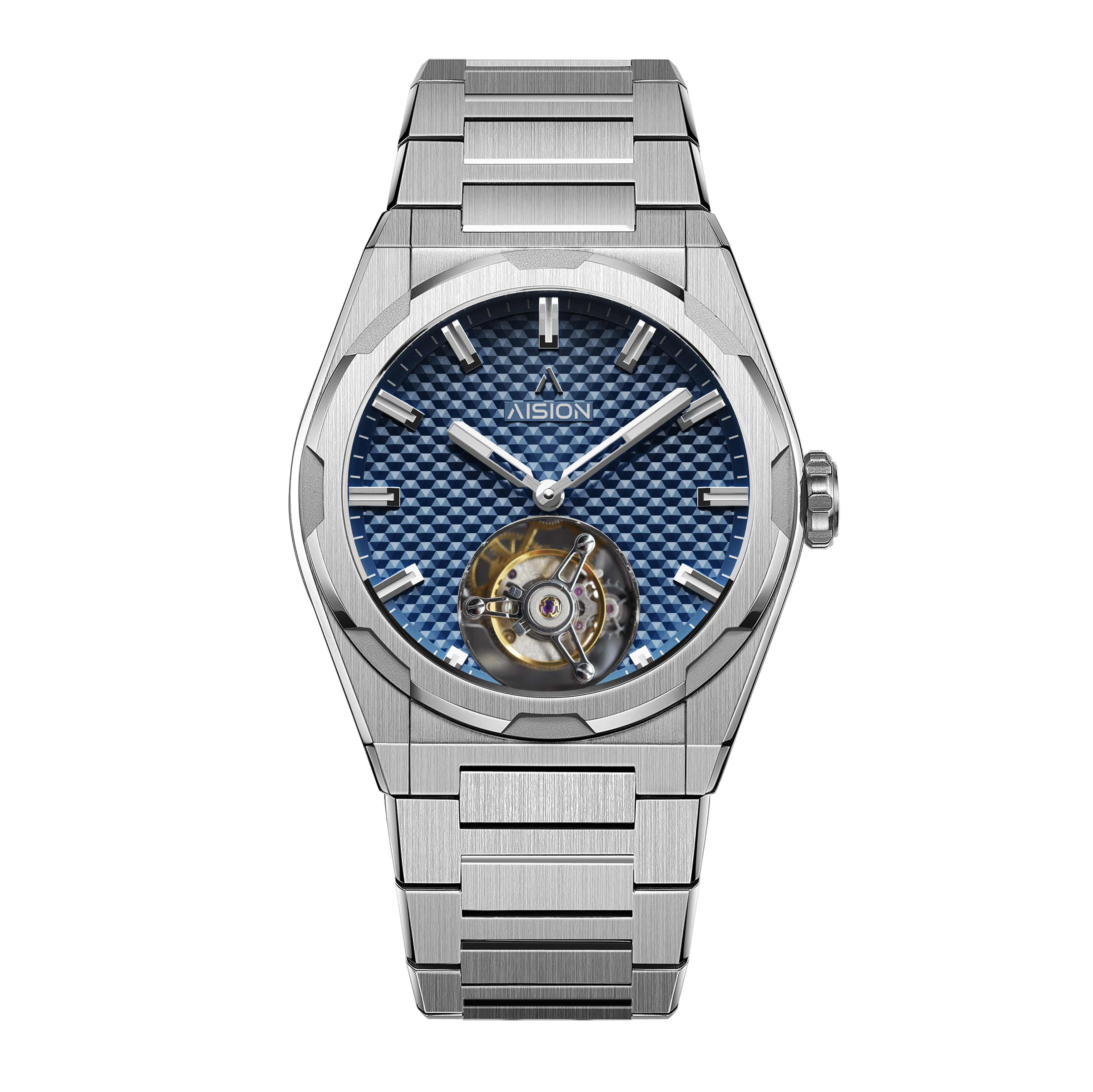 Tourbillon - Hexagonal Pyramid Seamless Dial - Blue