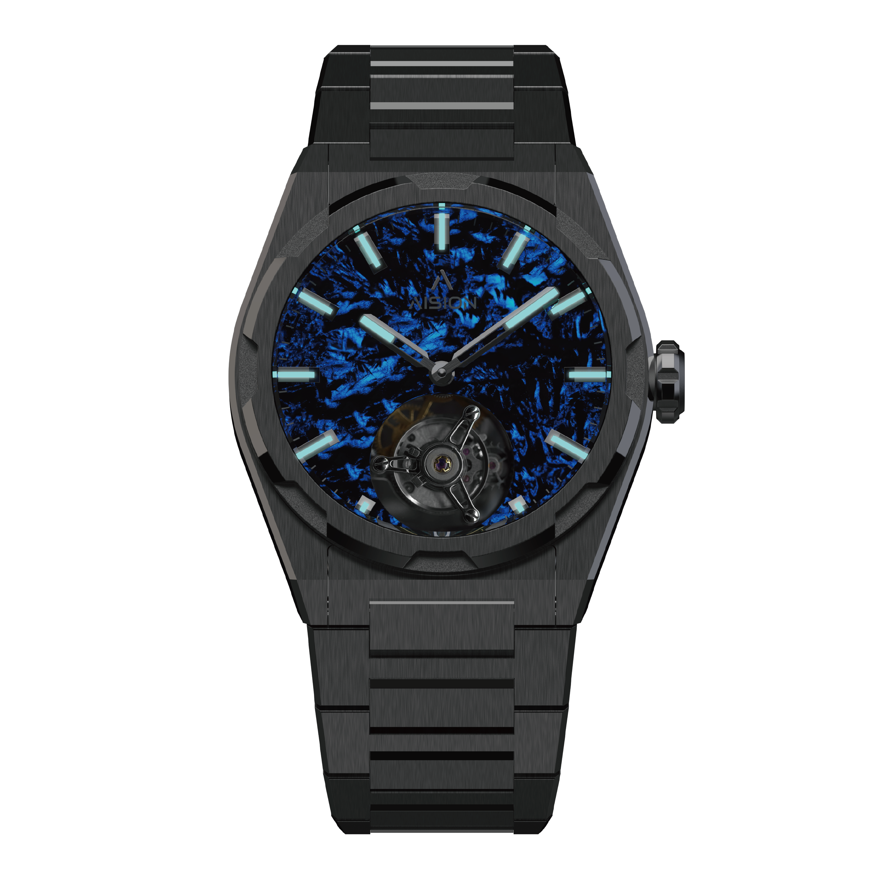 Tourbillon - Lumed Forged Carbon Fiber Dial - Blue