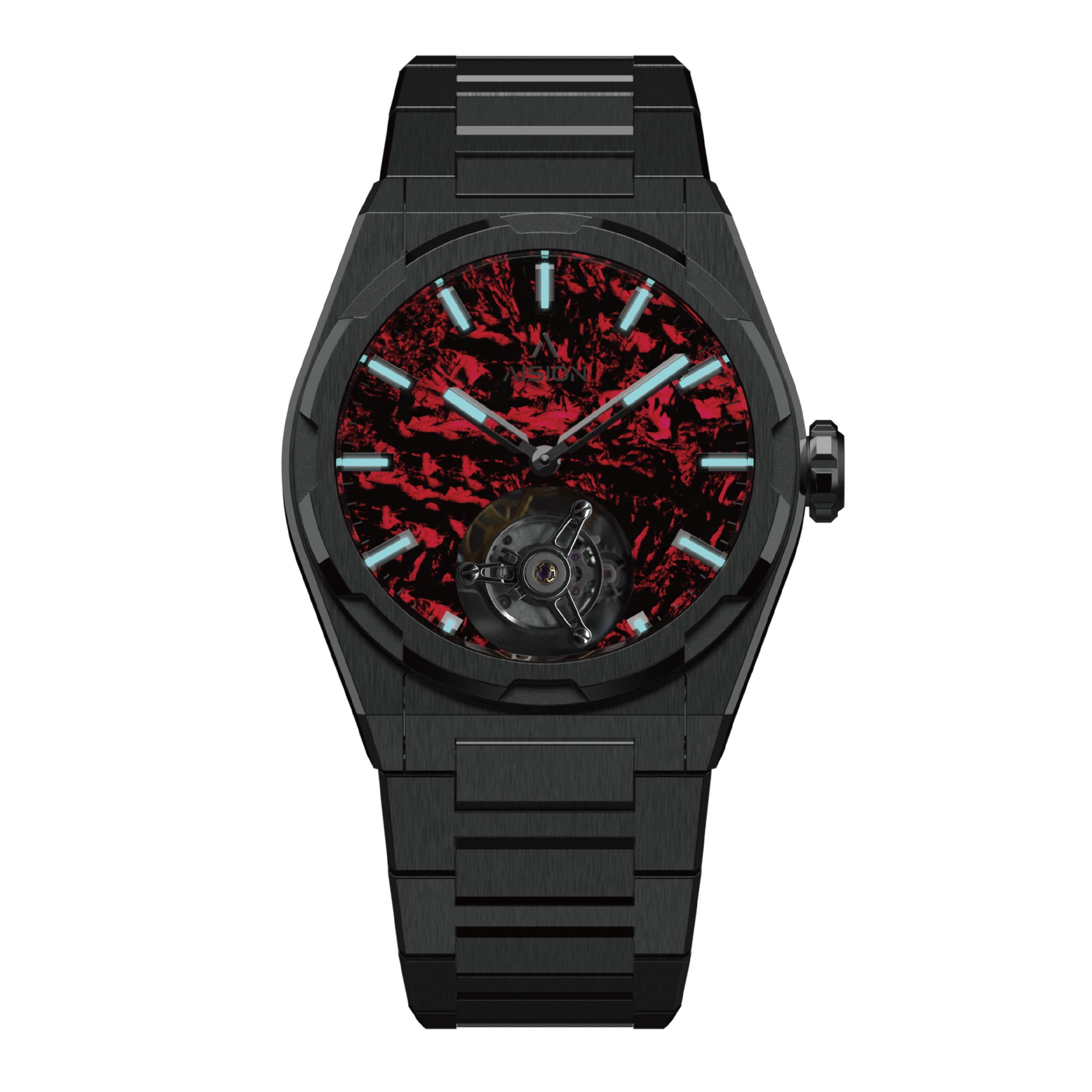 Tourbillon - Lumed Forged Carbon Fiber Dial - Red