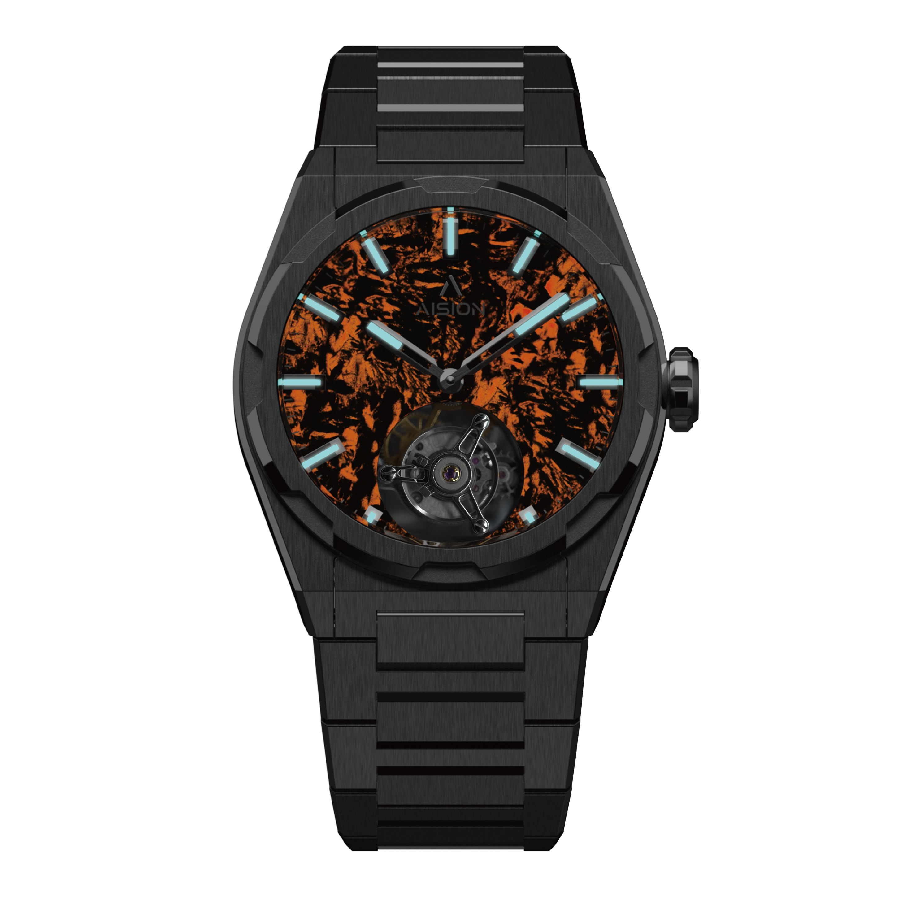 Tourbillon - Lumed Forged Carbon Fiber Dial - Orange