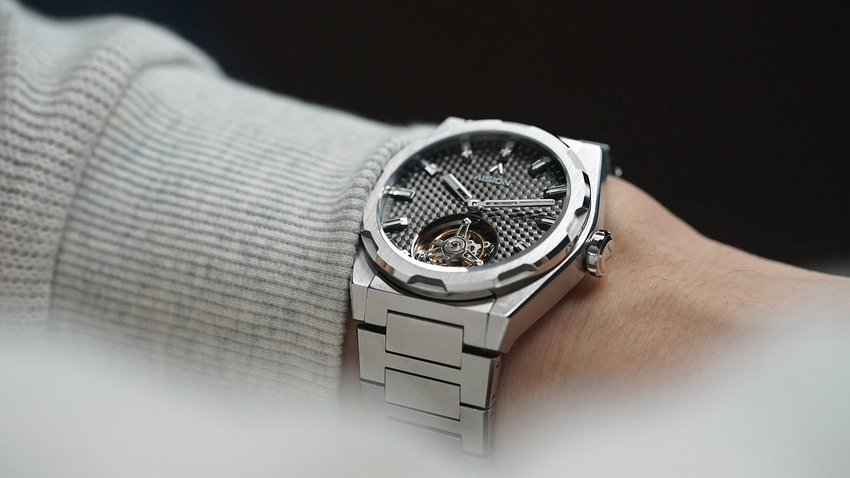 Tourbillon - Hexagonal Pyramid Seamless Dial - Ice Blue